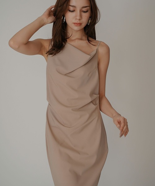 アシンメトリー ドレープ キャミ ワンピース KINO THE KEI（ワンピース