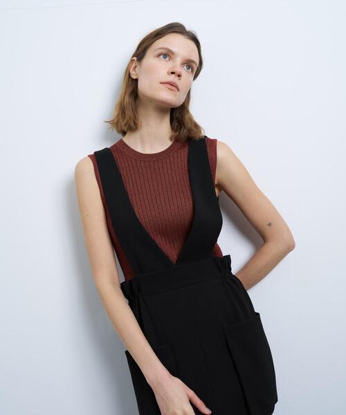 LANVIN en Bleu(ランバンオンブルー)の「サロペットスカート(ジャンパースカート・レディース・ブラック・38/36)」の7枚目の写真