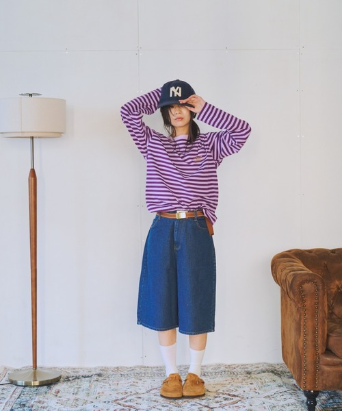 common gull products. 青虫ボーダーT パープル L 青虫ボーダーT（Tシャツ/カットソー）｜common gull products