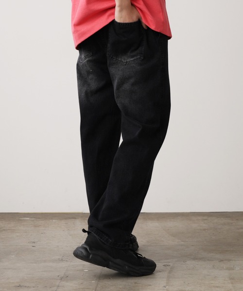 ROOPTOKYO(ループトウキョウ)の「Easy Denim Wide Pants/イージー デニムワイドパンツ(デニムパンツ・メンズ・ブルー/ブラック/カーキ・M/L)」の6枚目の写真