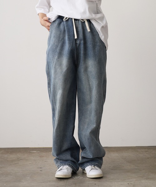 ROOPTOKYO(ループトウキョウ)の「Easy Denim Wide Pants/イージー デニムワイドパンツ(デニムパンツ・メンズ・ブルー/ブラック/カーキ・M/L)」の15枚目の写真