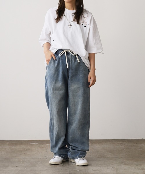 ROOPTOKYO(ループトウキョウ)の「Easy Denim Wide Pants/イージー デニムワイドパンツ(デニムパンツ・メンズ・ブルー/ブラック/カーキ・M/L)」の18枚目の写真
