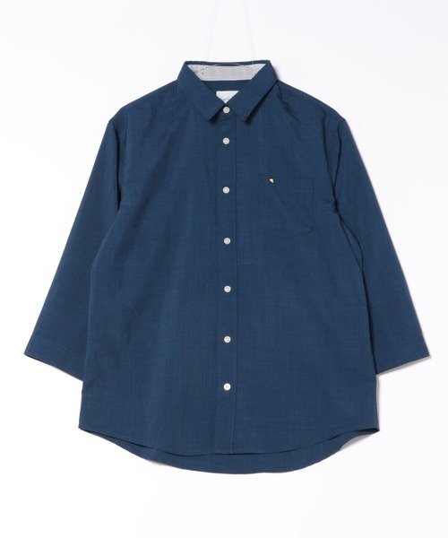 Arnold Palmer - 美品アーノルドパーマー2WAYロゴ刺繍リネンレギュラーカラーシャツ長袖2薄青 美品アーノルドパーマー2WAYロゴ刺繍リネンレギュラーカラー