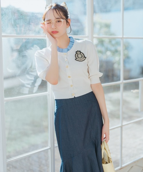 WILLSELECTION（ウィルセレクション）の「襟フリル付きカーディガン（カーディガン/ボレロ・レディース・ネイビー/オフホワイト/レッド/ホワイト系その他・FREE）」の20枚目の写真