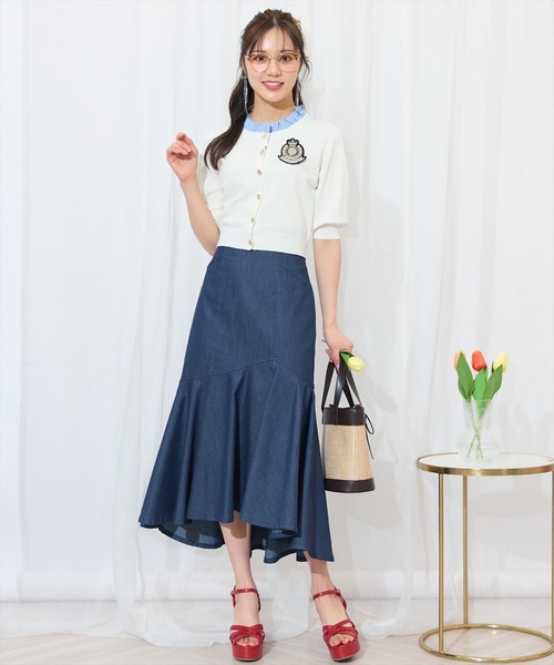 WILLSELECTION（ウィルセレクション）の「襟フリル付きカーディガン（カーディガン/ボレロ・レディース・ネイビー/オフホワイト/レッド/ホワイト系その他・FREE）」の15枚目の写真