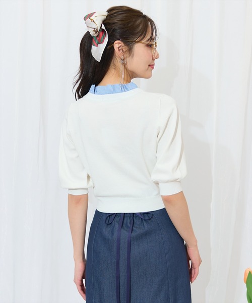 WILLSELECTION（ウィルセレクション）の「襟フリル付きカーディガン（カーディガン/ボレロ・レディース・ネイビー/オフホワイト/レッド/ホワイト系その他・FREE）」の13枚目の写真