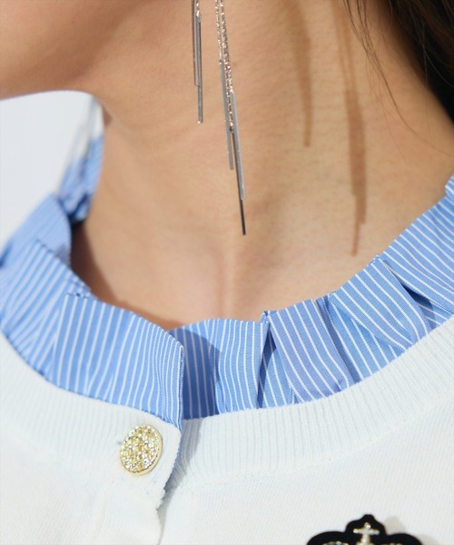 WILLSELECTION（ウィルセレクション）の「襟フリル付きカーディガン（カーディガン/ボレロ・レディース・ネイビー/オフホワイト/レッド/ホワイト系その他・FREE）」の12枚目の写真