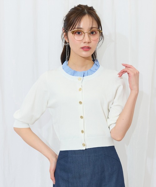 WILLSELECTION（ウィルセレクション）の「襟フリル付きカーディガン（カーディガン/ボレロ・レディース・ネイビー/オフホワイト/レッド/ホワイト系その他・FREE）」の9枚目の写真