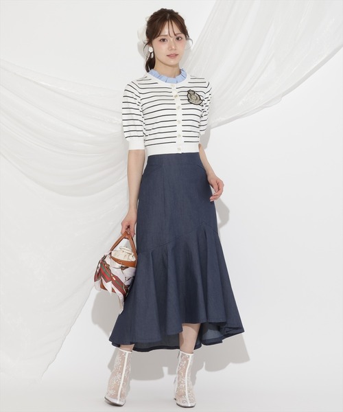 WILLSELECTION（ウィルセレクション）の「襟フリル付きカーディガン（カーディガン/ボレロ・レディース・ネイビー/オフホワイト/レッド/ホワイト系その他・FREE）」の8枚目の写真