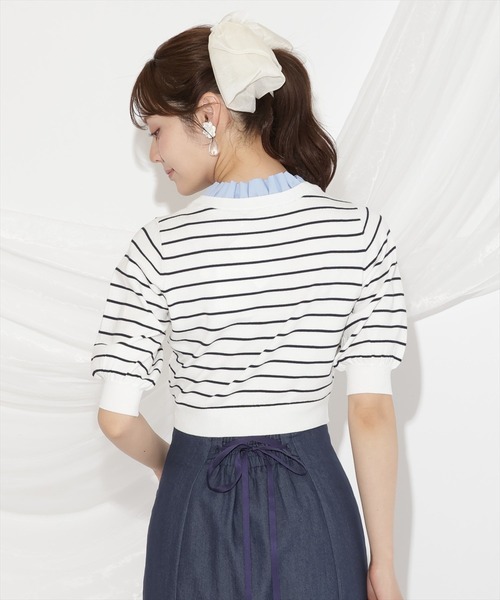 WILLSELECTION（ウィルセレクション）の「襟フリル付きカーディガン（カーディガン/ボレロ・レディース・ネイビー/オフホワイト/レッド/ホワイト系その他・FREE）」の6枚目の写真