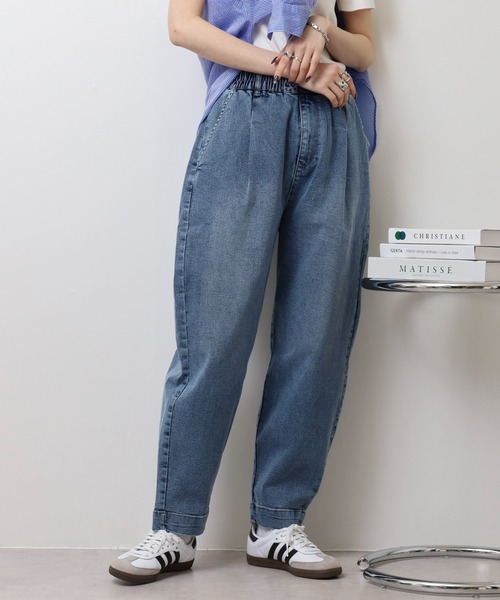 FUNALIVE（ファンアライブ）の「バルーンシルエット ストレッチデニム　サーカスパンツ（デニムパンツ・レディース・ネイビー/インディゴブルー/ブルー・M/L/S/XL）」の12枚目の写真