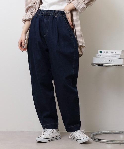 FUNALIVE（ファンアライブ）の「バルーンシルエット ストレッチデニム　サーカスパンツ（デニムパンツ・レディース・ネイビー/インディゴブルー/ブルー・M/L/S/XL）」の5枚目の写真