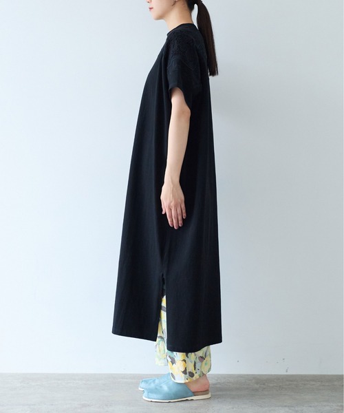 yuni（ユニ　）の「コットンレース刺繍ワンピース（ワンピース・レディース・ブラック/ホワイト・FREE）」の8枚目の写真