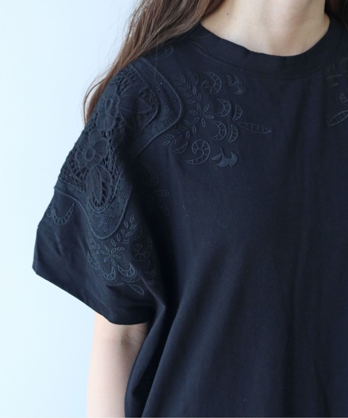 △コットンレース刺繍ワンピース（ワンピース）｜yuni（ユニ