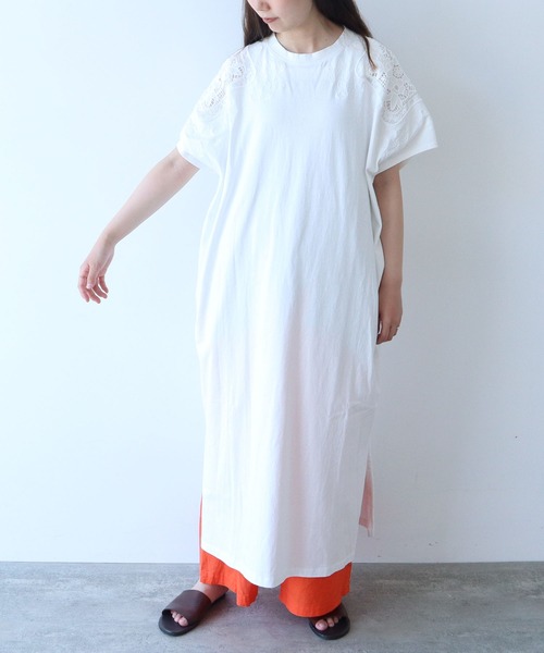 △コットンレース刺繍ワンピース（ワンピース）｜yuni（ユニ