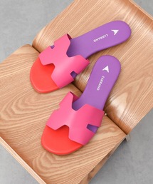 Malone Souliers SS サンダル・ミュール ピンク系 Malone Souliers ポインテッドトゥ レザーミュール | ピンク