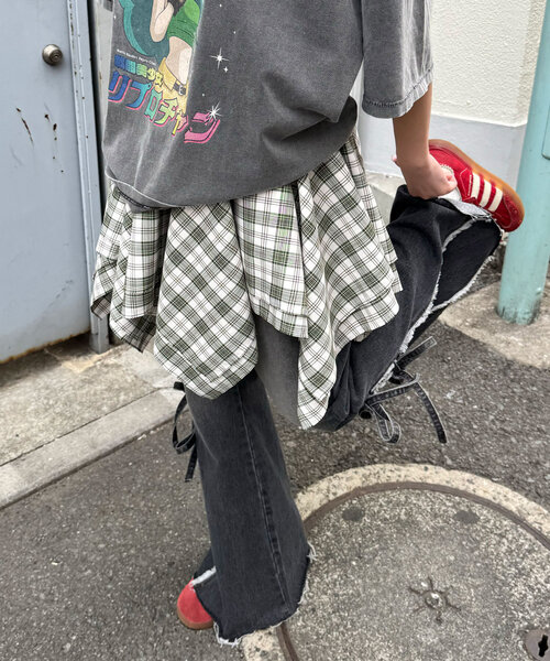 CIAOPANIC(チャオパニック)の「チェックイレヘムミニスカート(スカート・レディース・グレー/レッド/グリーン/ネイビー・ONE SIZE)」の20枚目の写真