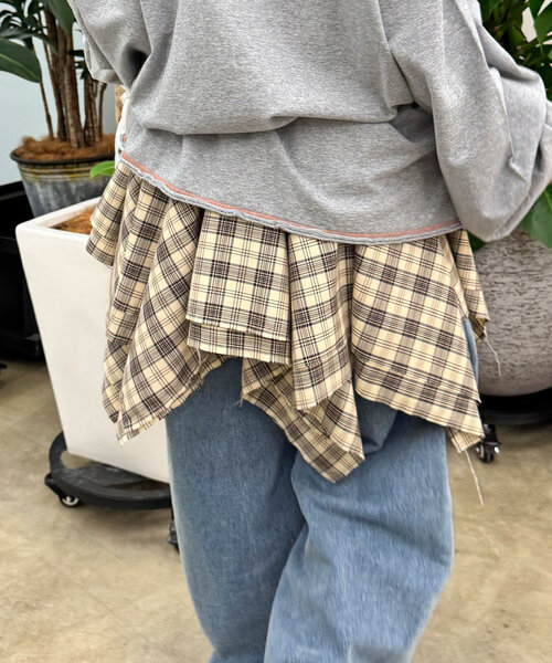 CIAOPANIC(チャオパニック)の「チェックイレヘムミニスカート(スカート・レディース・グレー/レッド/グリーン/ネイビー・ONE SIZE)」の9枚目の写真