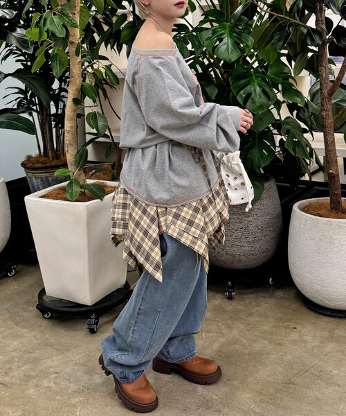 CIAOPANIC(チャオパニック)の「チェックイレヘムミニスカート(スカート・レディース・グレー/レッド/グリーン/ネイビー・ONE SIZE)」の12枚目の写真