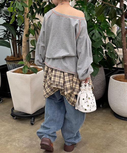 CIAOPANIC(チャオパニック)の「チェックイレヘムミニスカート(スカート・レディース・グレー/レッド/グリーン/ネイビー・ONE SIZE)」の5枚目の写真