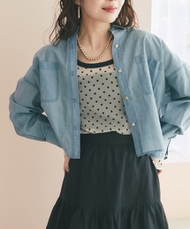 La boutique BonBon | 【セットアップ可】シアーデニムクロップドシャツ(シャツ/ブラウス)