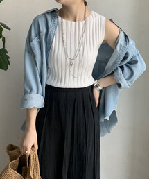 DouDou | 【WEB限定】ワイドリブニットタンク(ニット/セーター)