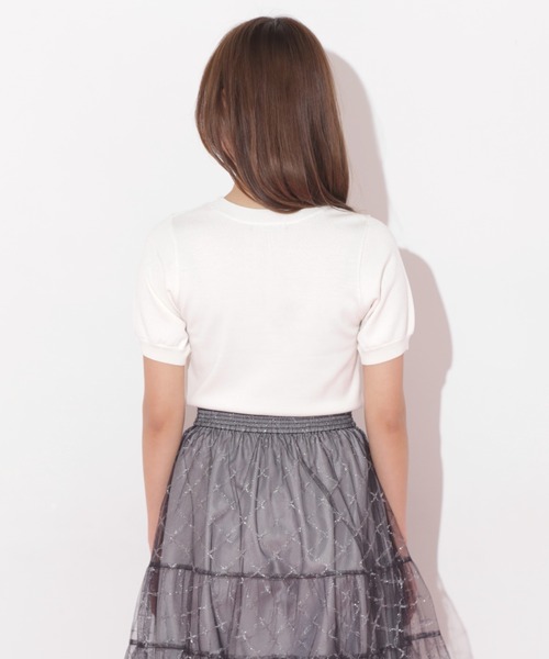JILL by JILL STUART(ジルバイジルスチュアート)の「◇エンブロイダリーロゴ五分袖ニット(ニット/セーター・レディース・ラベンダー/ホワイト系その他/ホワイト/グレー・FREE)」の18枚目の写真