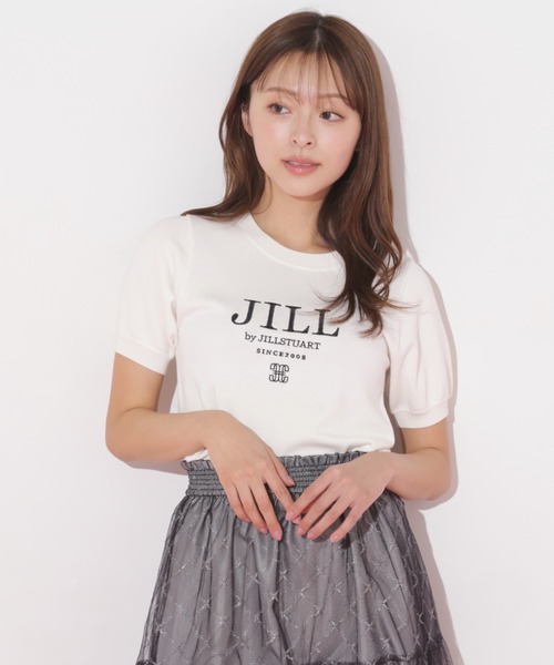 JILL by JILL STUART(ジルバイジルスチュアート)の「◇エンブロイダリーロゴ五分袖ニット(ニット/セーター・レディース・ラベンダー/ホワイト系その他/ホワイト/グレー・FREE)」の21枚目の写真