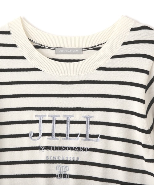 JILL by JILL STUART(ジルバイジルスチュアート)の「◇エンブロイダリーロゴ五分袖ニット(ニット/セーター・レディース・ラベンダー/ホワイト系その他/ホワイト/グレー・FREE)」の14枚目の写真