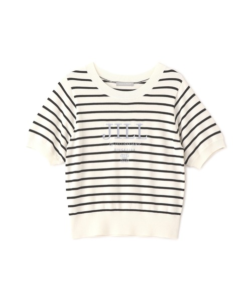 JILL by JILL STUART(ジルバイジルスチュアート)の「◇エンブロイダリーロゴ五分袖ニット(ニット/セーター・レディース・ラベンダー/ホワイト系その他/ホワイト/グレー・FREE)」の12枚目の写真