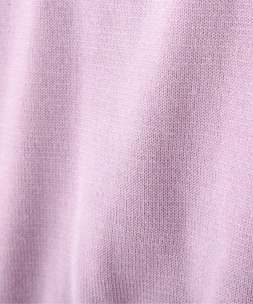 JILL by JILL STUART(ジルバイジルスチュアート)の「◇エンブロイダリーロゴ五分袖ニット(ニット/セーター・レディース・ラベンダー/ホワイト系その他/ホワイト/グレー・FREE)」の9枚目の写真