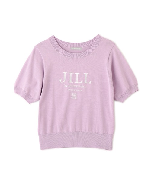 JILL by JILL STUART(ジルバイジルスチュアート)の「◇エンブロイダリーロゴ五分袖ニット(ニット/セーター・レディース・ラベンダー/ホワイト系その他/ホワイト/グレー・FREE)」の8枚目の写真