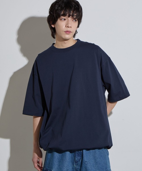 SLICK(スリック)の「【SLICK/スリック】Doble Yarn Drawstring T-Shirt / ダブルヤーンドローストリングTシャツ /オーバーサイズ シルエット / ヘビーウェイト(Tシャツ/カットソー・メンズ・ネイビー/ブラック/ホワイト/アッシュブラウン/グレイッシュブルー・3/2/1)」の22枚目の写真