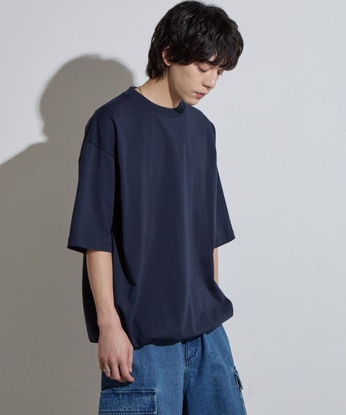 SLICK(スリック)の「【SLICK/スリック】Doble Yarn Drawstring T-Shirt / ダブルヤーンドローストリングTシャツ /オーバーサイズ シルエット / ヘビーウェイト(Tシャツ/カットソー・メンズ・ネイビー/ブラック/ホワイト/アッシュブラウン/グレイッシュブルー・3/2/1)」の20枚目の写真