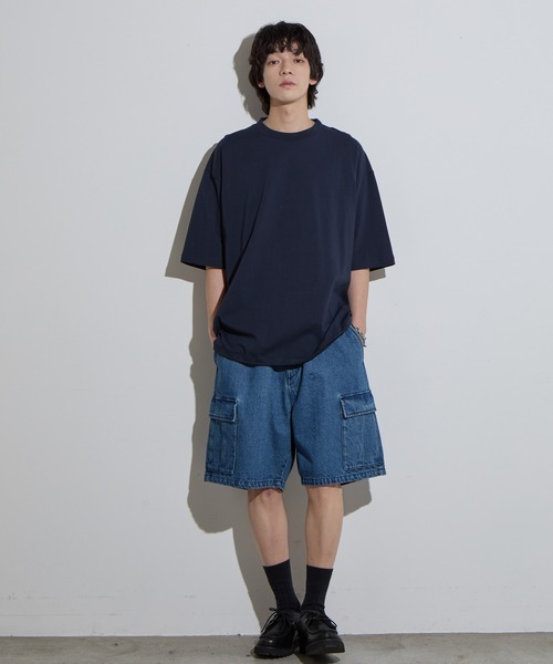 SLICK(スリック)の「【SLICK/スリック】Doble Yarn Drawstring T-Shirt / ダブルヤーンドローストリングTシャツ /オーバーサイズ シルエット / ヘビーウェイト(Tシャツ/カットソー・メンズ・ネイビー/ブラック/ホワイト/アッシュブラウン/グレイッシュブルー・3/2/1)」の18枚目の写真