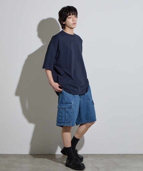 SLICK(スリック)の「【SLICK/スリック】Doble Yarn Drawstring T-Shirt / ダブルヤーンドローストリングTシャツ /オーバーサイズ シルエット / ヘビーウェイト(Tシャツ/カットソー・メンズ・ネイビー/ブラック/ホワイト/アッシュブラウン/グレイッシュブルー・3/2/1)」の17枚目の写真