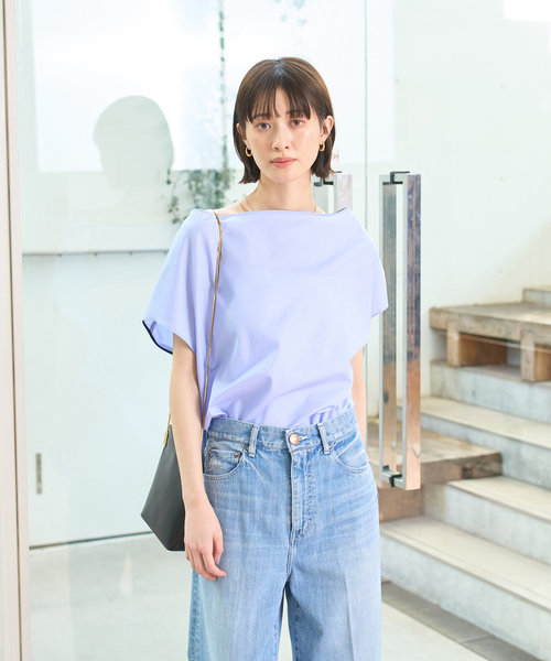 Rouge vif（ルージュヴィフ）の「ドレープカラーブラウス（シャツ/ブラウス・レディース・アイボリー/グレー/ブルー・フリー）」の7枚目の写真