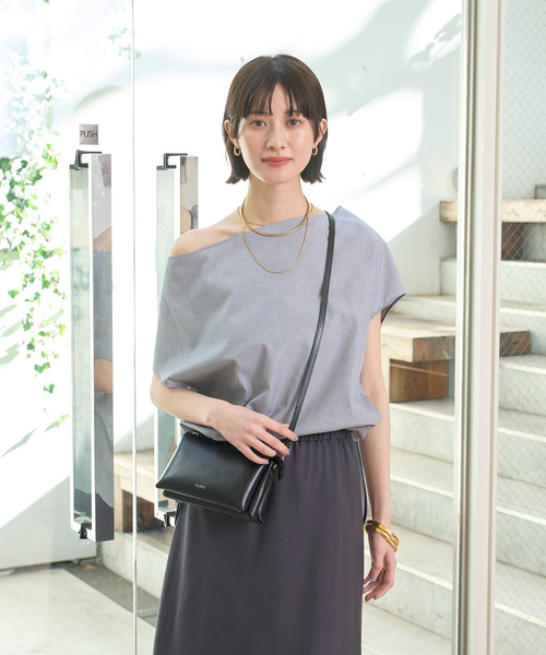 Rouge vif（ルージュヴィフ）の「ドレープカラーブラウス（シャツ/ブラウス・レディース・アイボリー/グレー/ブルー・フリー）」の10枚目の写真