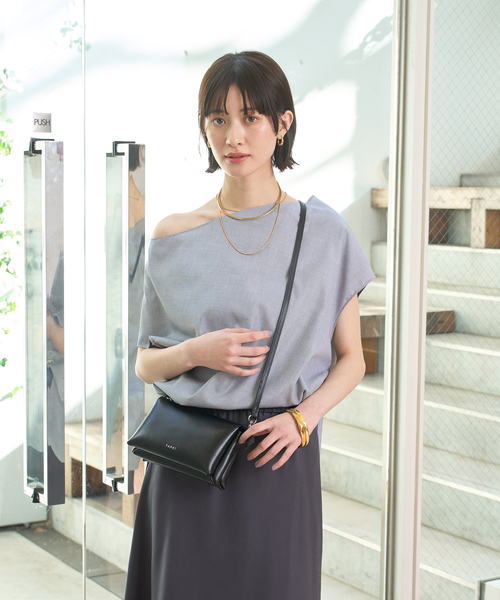 Rouge vif（ルージュヴィフ）の「ドレープカラーブラウス（シャツ/ブラウス・レディース・アイボリー/グレー/ブルー・フリー）」の12枚目の写真