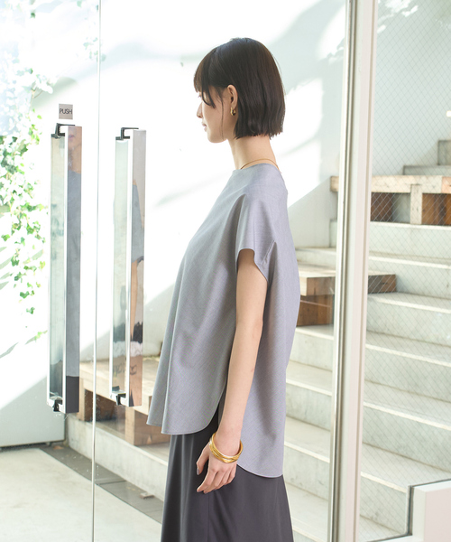 Rouge vif（ルージュヴィフ）の「ドレープカラーブラウス（シャツ/ブラウス・レディース・アイボリー/グレー/ブルー・フリー）」の22枚目の写真