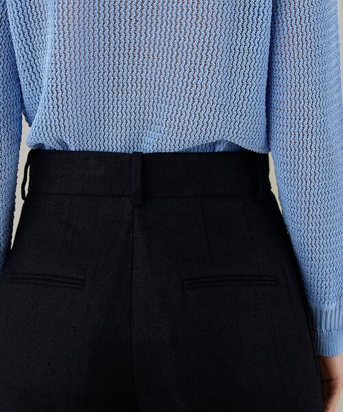 DES PRES（デ・プレ）の「ウェットリネン タックワイドパンツ（スラックス・レディース・ブラック/ライトグレー・32/34/36）」の8枚目の写真