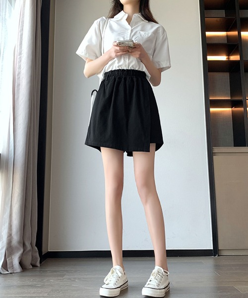 2ly2(トゥーリートゥー)の「涼しげ&動きやすい!ゆったりシルエットのスカパン(その他パンツ・レディース・ブラック/ボルドー・FREE)」の8枚目の写真