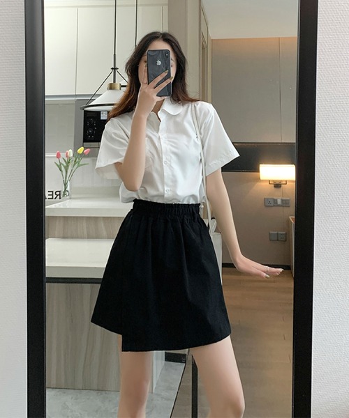 2ly2(トゥーリートゥー)の「涼しげ&動きやすい!ゆったりシルエットのスカパン(その他パンツ・レディース・ブラック/ボルドー・FREE)」の11枚目の写真