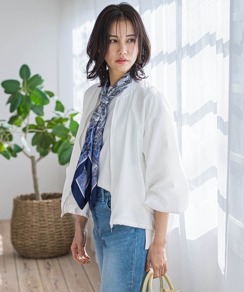LAUTREAMONT(ロートレアモン)の「シアージップブルゾン≪洗濯機で洗える≫(ブルゾン・レディース・ブラック/ホワイト/ベージュ・7号/9号)」の5枚目の写真