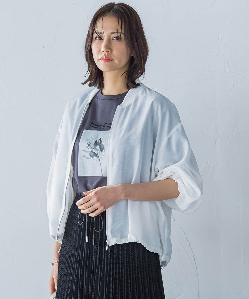 LAUTREAMONT(ロートレアモン)の「シアージップブルゾン≪洗濯機で洗える≫(ブルゾン・レディース・ブラック/ホワイト/ベージュ・7号/9号)」の16枚目の写真