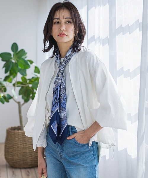 LAUTREAMONT(ロートレアモン)の「シアージップブルゾン≪洗濯機で洗える≫(ブルゾン・レディース・ブラック/ホワイト/ベージュ・7号/9号)」の8枚目の写真