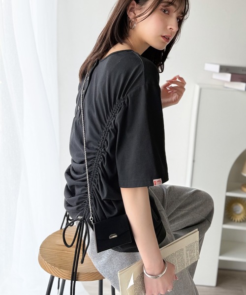 Java(ジャバ)の「《JaVaジャバコラボ》アレンジを楽しむ。前後2wayヘンリーネックドロストチュニックTシャツワンピース(半袖)(Tシャツ/カットソー・レディース・ベージュ/オフホワイト/ブラック系その他/ブラック・X-LARGE/LARGE/MEDIUM/SMALL)」の19枚目の写真