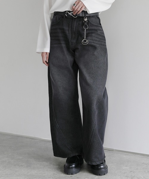 ワイドシルエットシームカーブデニム（デニムパンツ）｜SOCCE