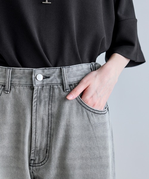 SOCCE（ソーシー）の「ワイドシルエットシームカーブデニム（デニムパンツ・メンズ・ブルー/ライトグレー/ダークグレー・S/M/L/XL）」の13枚目の写真