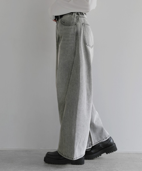SOCCE（ソーシー）の「ワイドシルエットシームカーブデニム（デニムパンツ・メンズ・ブルー/ライトグレー/ダークグレー・S/M/L/XL）」の22枚目の写真